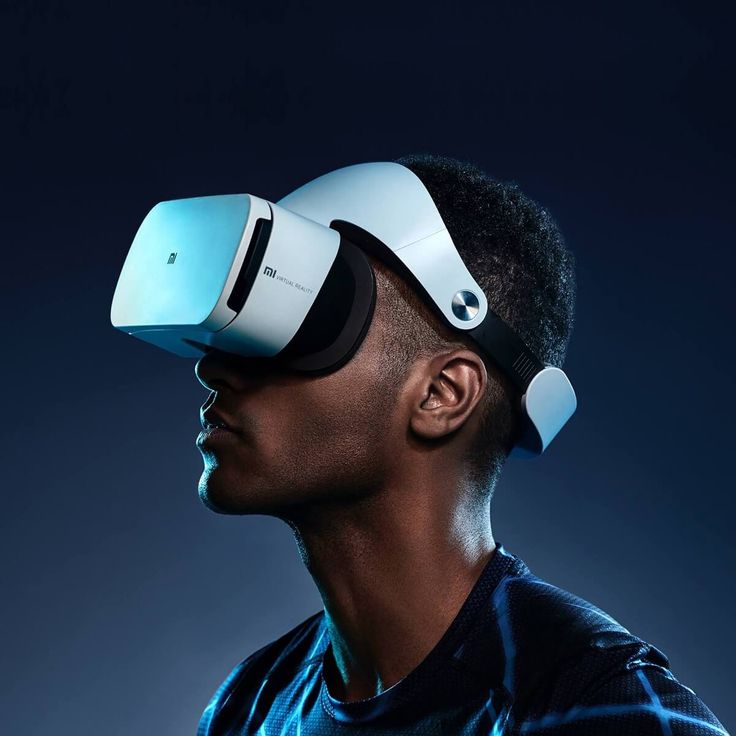 Young man with virtual reality (VR) headset